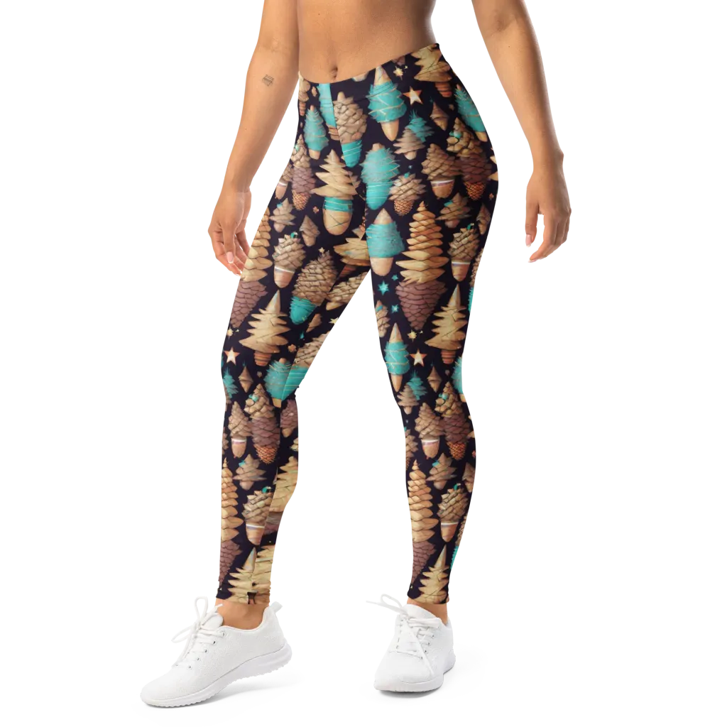 Cosmic Cone Garden on Leggings — Left Front