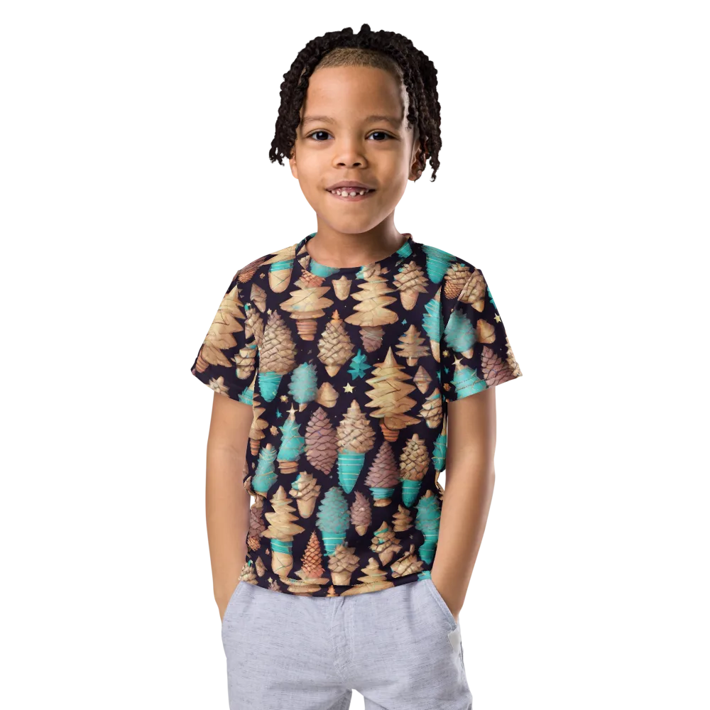 Cosmic Cone Garden on Kids Crew Neck T-Shirt — Front