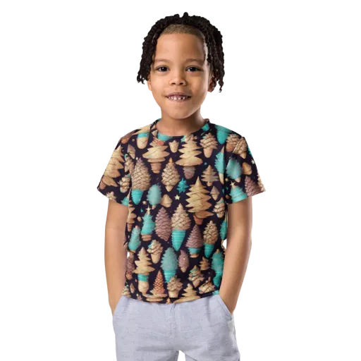 Cosmic Cone Garden on a Kids Crew Neck T-Shirt