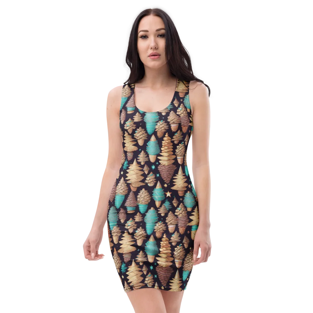 Cosmic Cone Garden on Bodycon Dress — Front
