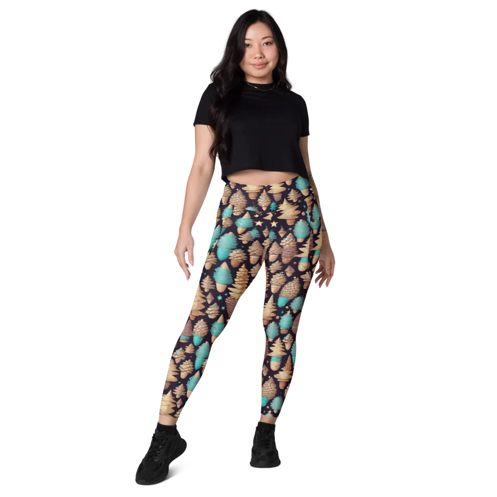 Cosmic Cone Garden on Leggings with Pockets — Front