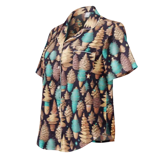 Cosmic Cone Garden on a Women's Short Sleeve Pajama Top