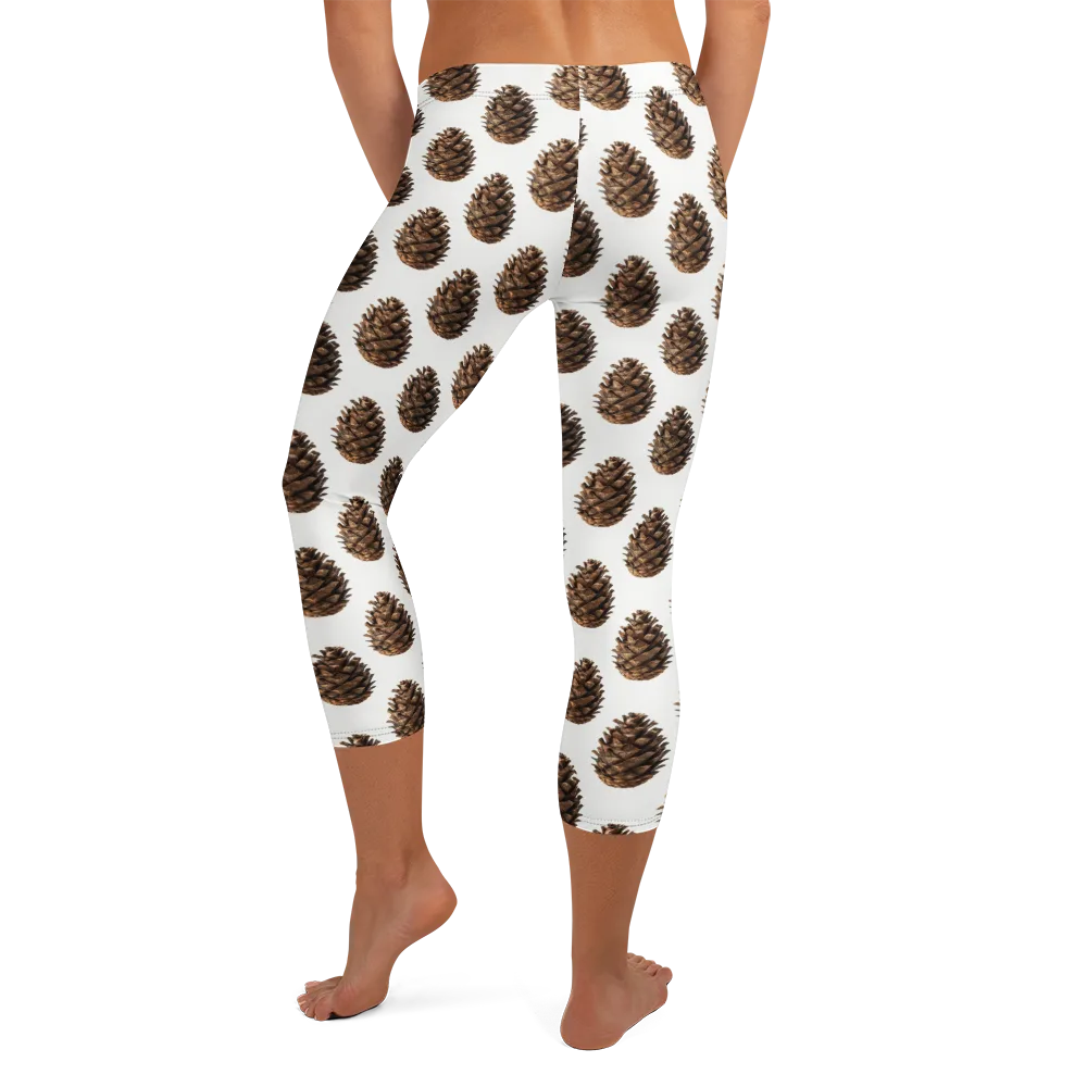 Pinecone Poise on Capri Leggings — Back