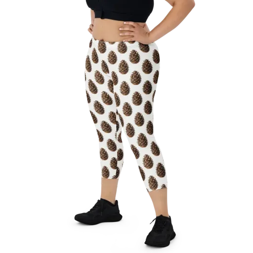 Pinecone Poise on a Capri Leggings