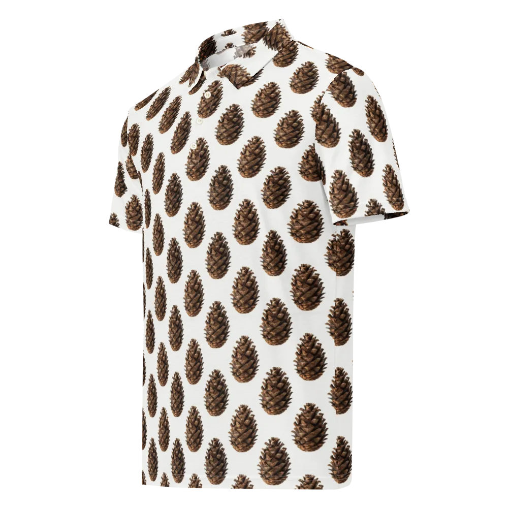 Pinecone Poise on Men's Slim Fit Polo Shirt — Left Front