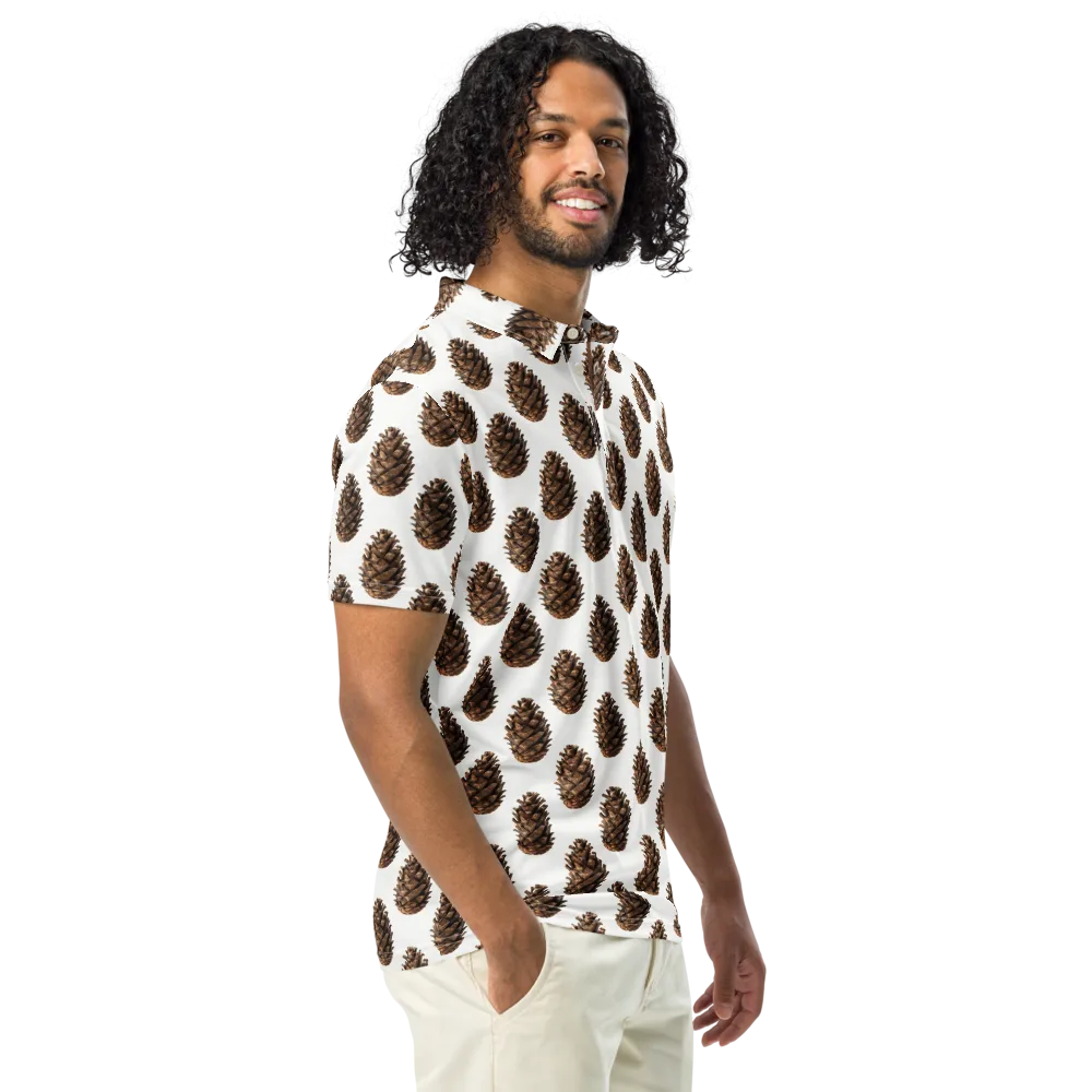 Pinecone Poise on Men's Slim Fit Polo Shirt — Right Front