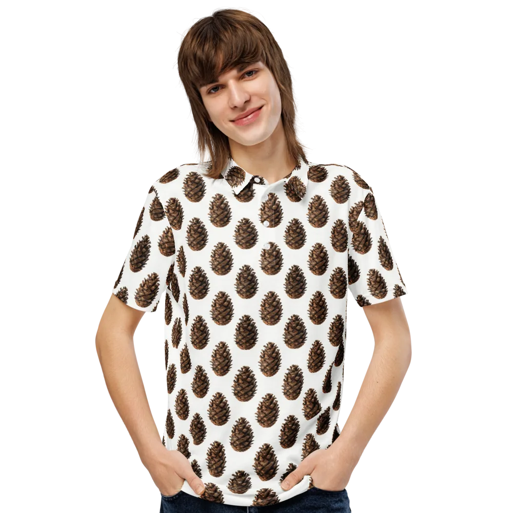 Pinecone Poise on Men's Slim Fit Polo Shirt — Front