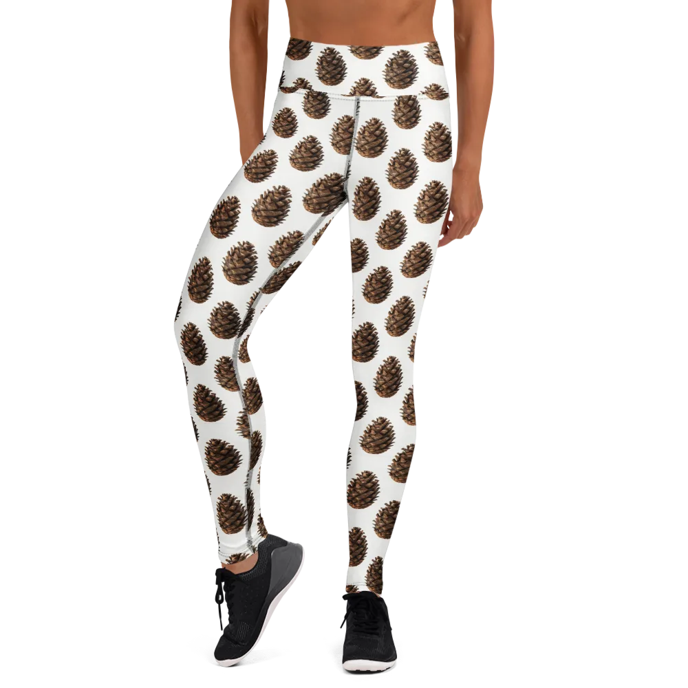 Pinecone Poise on Yoga Leggings — Front