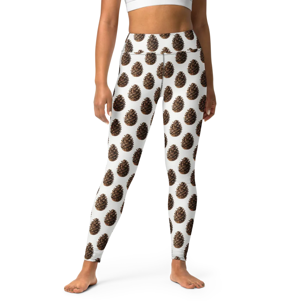 Pinecone Poise on Yoga Leggings — Front