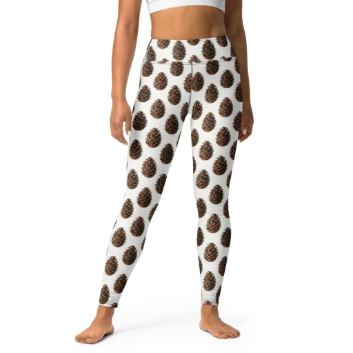 Pinecone Poise on a Yoga Leggings