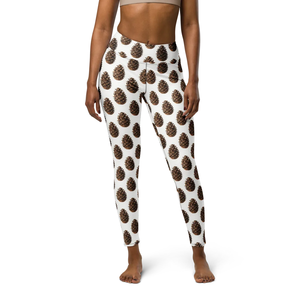 Pinecone Poise on Yoga Leggings — Front