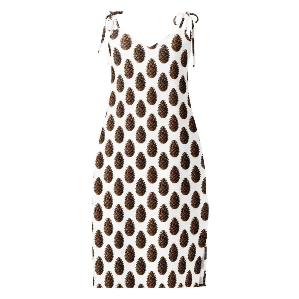 Pinecone Poise on Slip Dress — Front