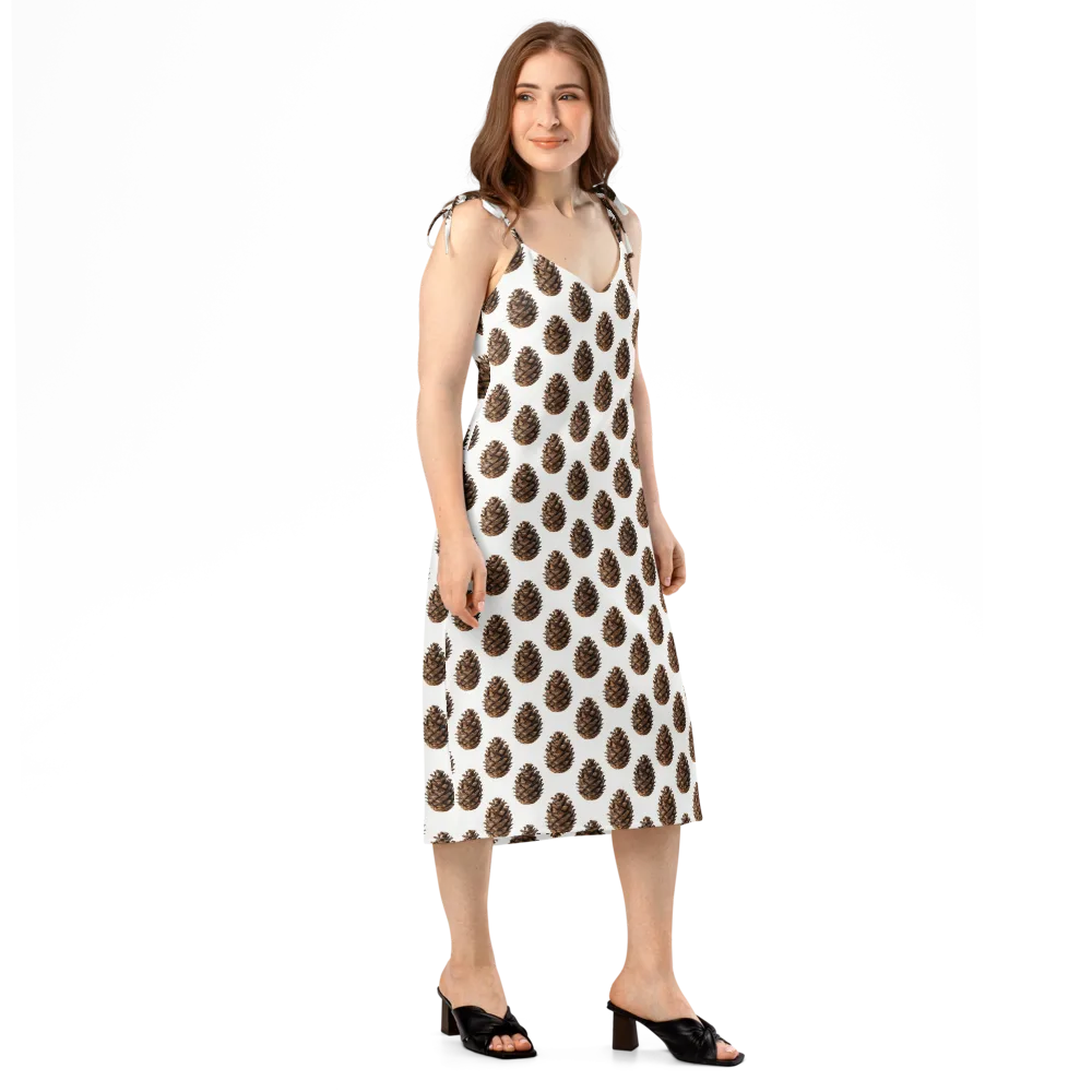 Pinecone Poise on Slip Dress — Right Front