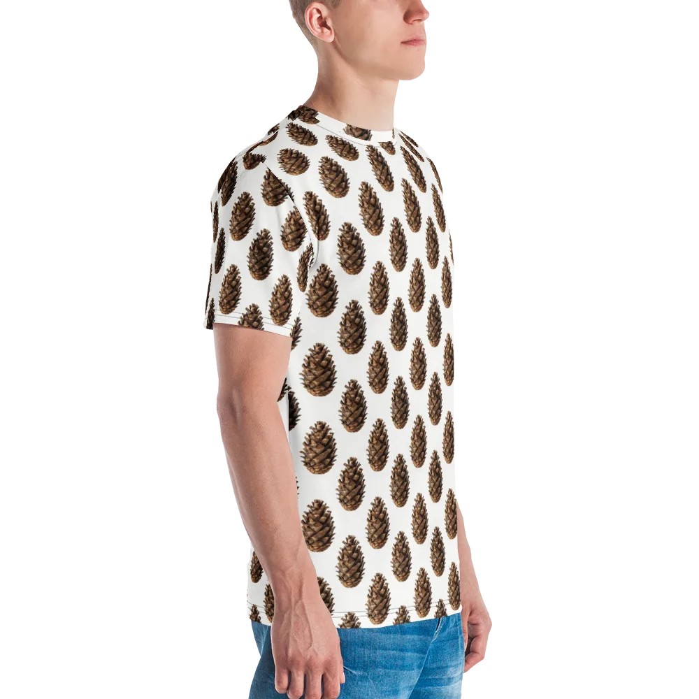 Pinecone Poise on Men's Crew Neck T-Shirt — Right