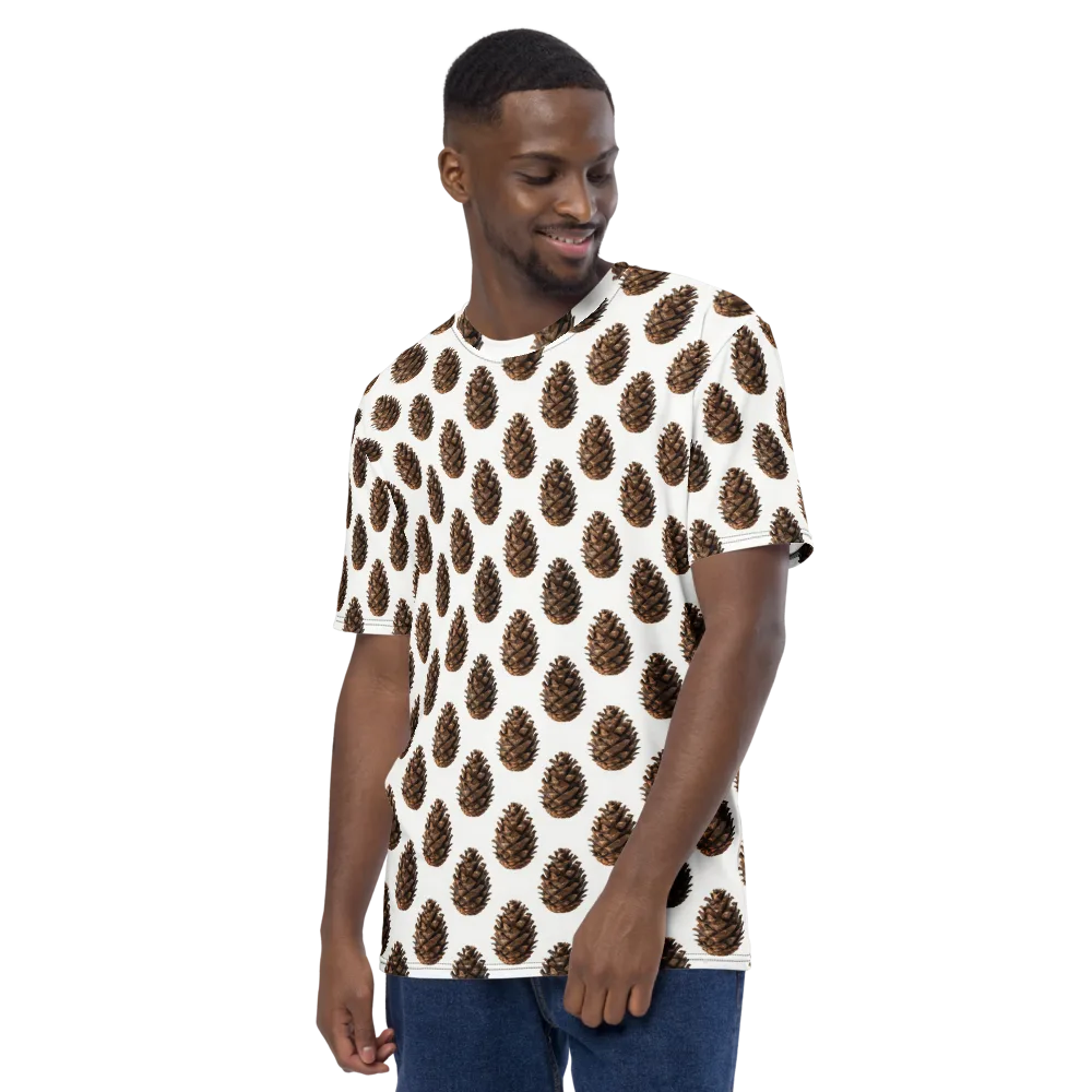 Pinecone Poise on Men's Crew Neck T-Shirt — Left