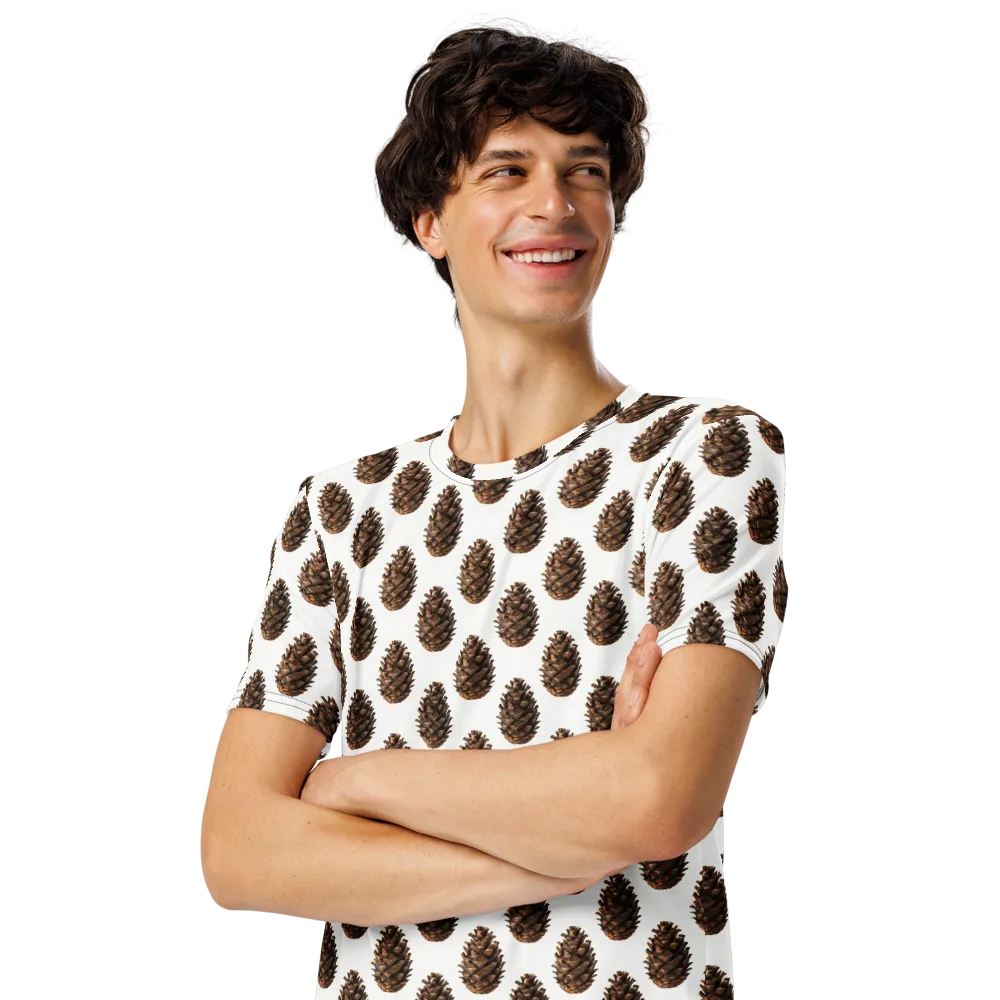 Pinecone Poise on Men's Crew Neck T-Shirt — Left Front