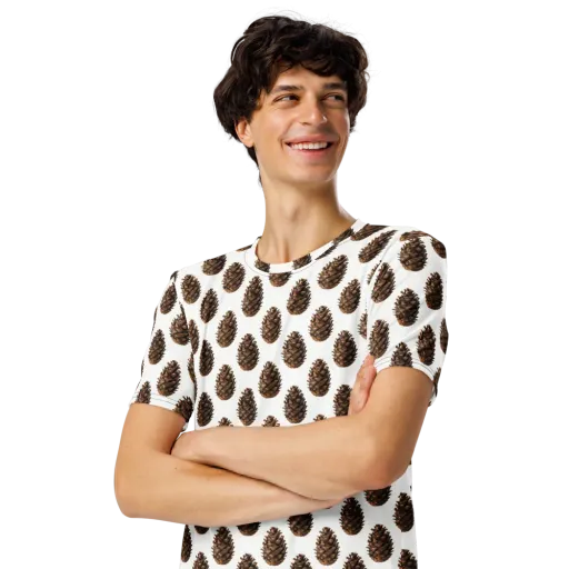 Pinecone Poise on a Men's Crew Neck T-Shirt