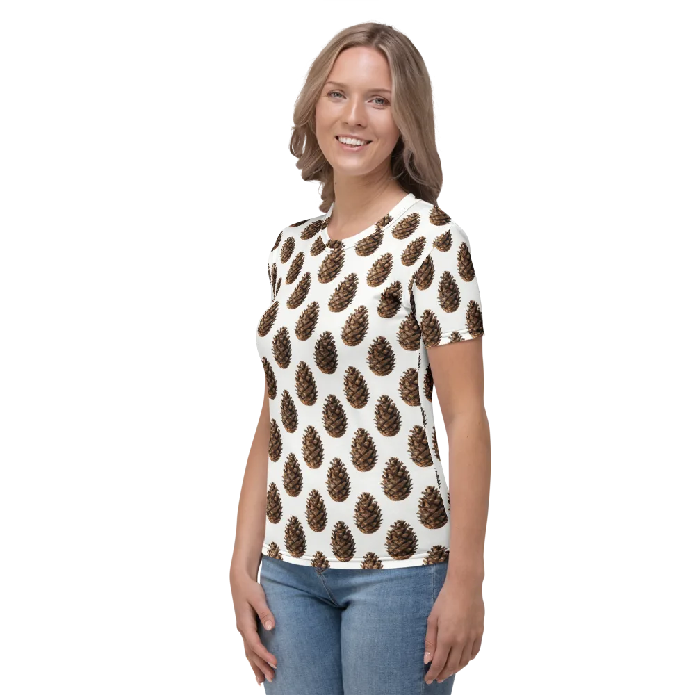 Pinecone Poise on Women's Crew Neck T-Shirt — Left
