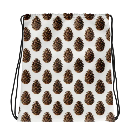 Pinecone Poise on a Drawstring Bag