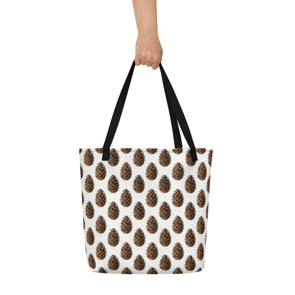 Pinecone Poise on Large Tote Bag W/ Pocket — Front