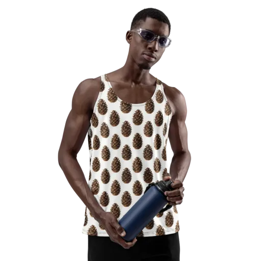 Pinecone Poise on a Men's Tank Top