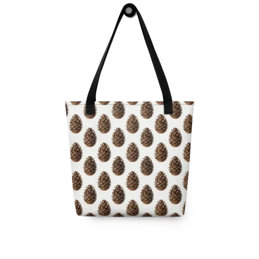 Pinecone Poise on a Tote Bag