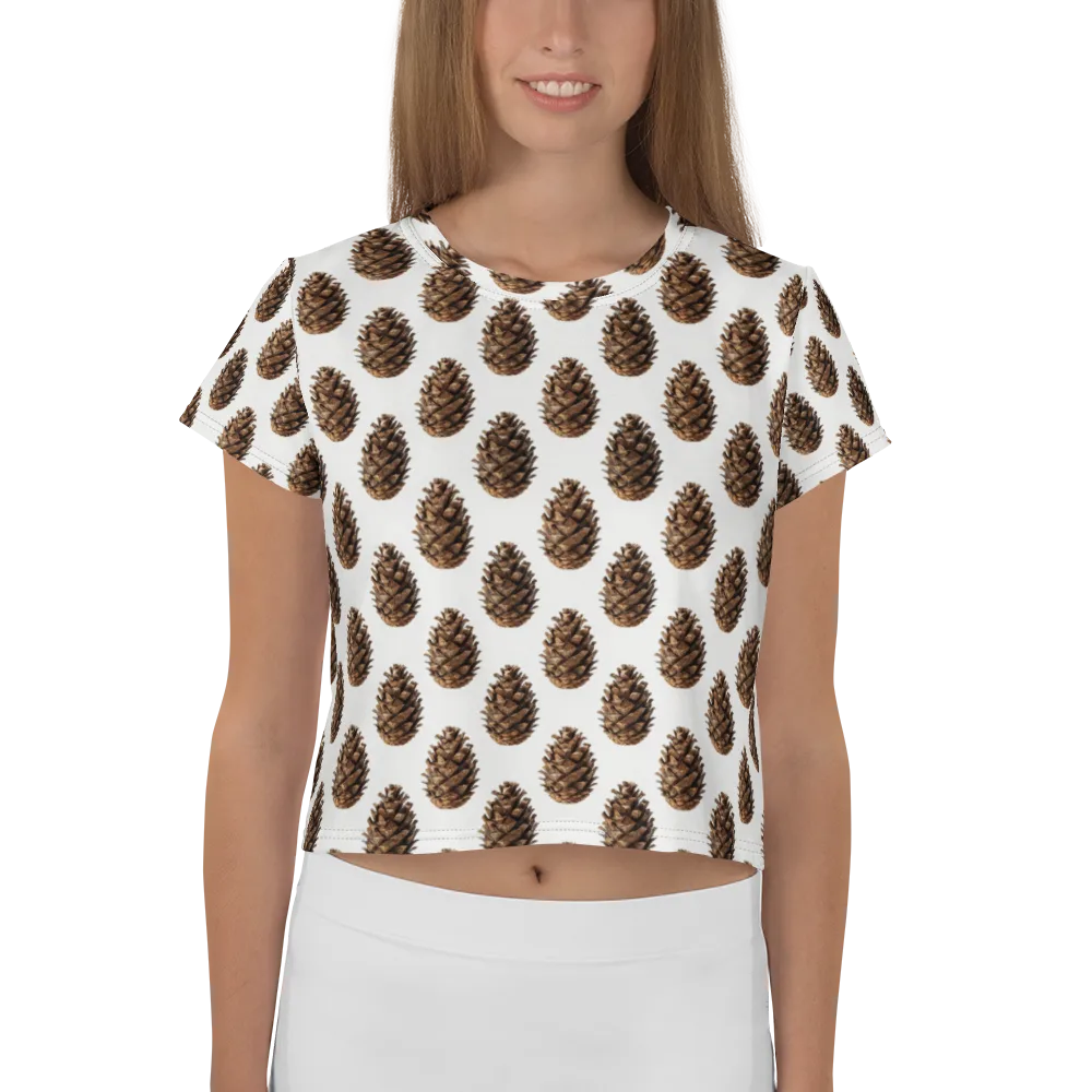 Pinecone Poise on Crop Tee — Front