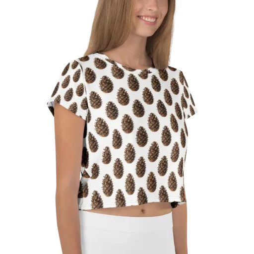 Pinecone Poise on a Crop Tee
