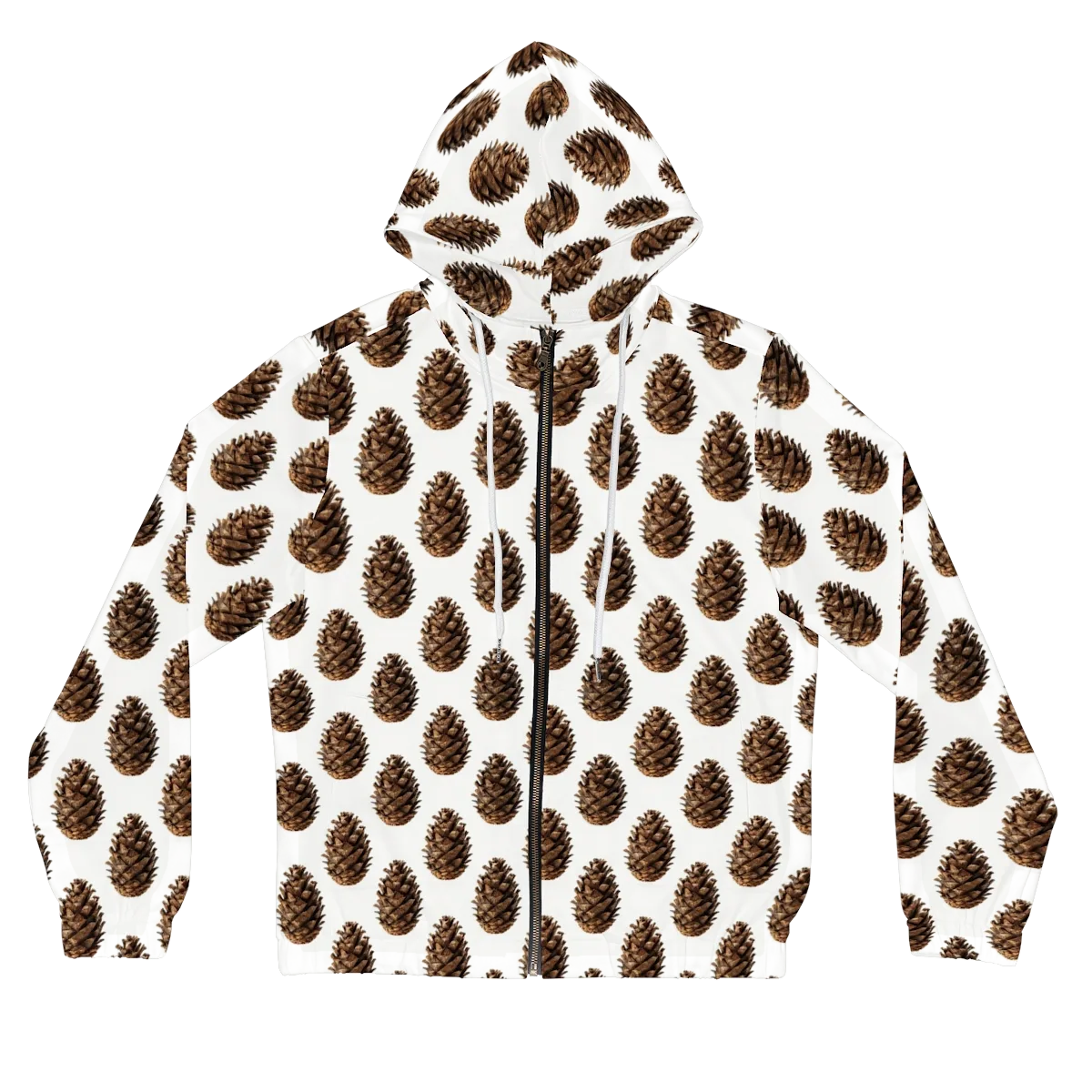 Pinecone Poise on Women's Full-Zip Hoodie — Front