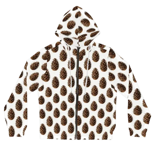Pinecone Poise on a Women's Full-Zip Hoodie