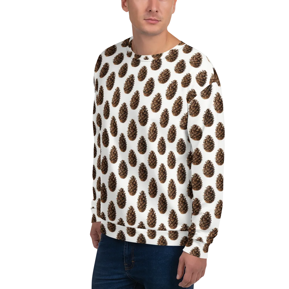 Pinecone Poise on Sweatshirt — Left Front