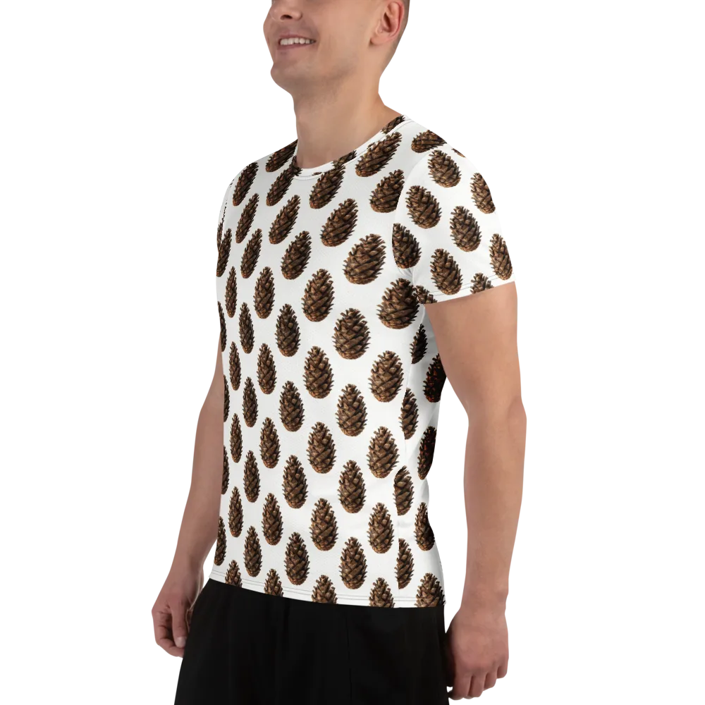 Pinecone Poise on Men's Athletic T-Shirt — Left