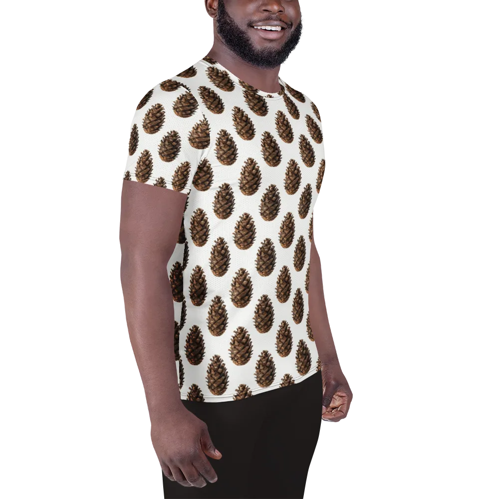 Pinecone Poise on Men's Athletic T-Shirt — Right