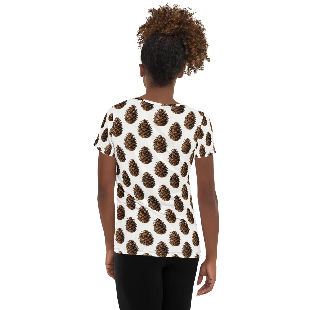 Pinecone Poise on Women's Athletic T-Shirt — Back