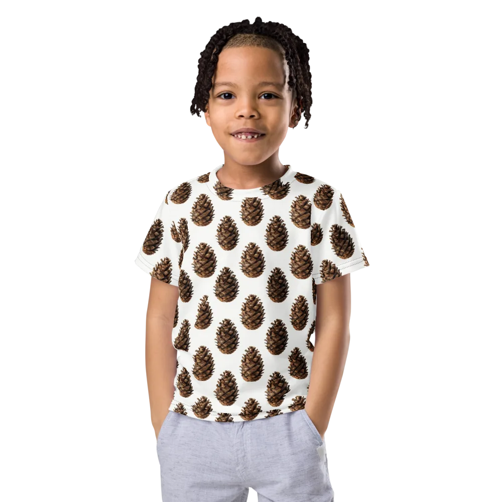 Pinecone Poise on Kids Crew Neck T-Shirt — Front