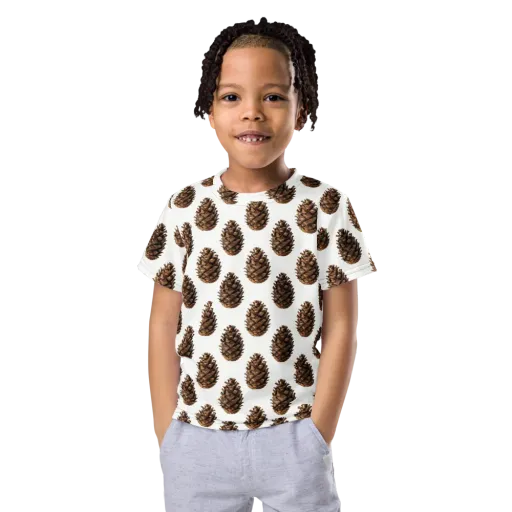 Pinecone Poise on a Kids Crew Neck T-Shirt