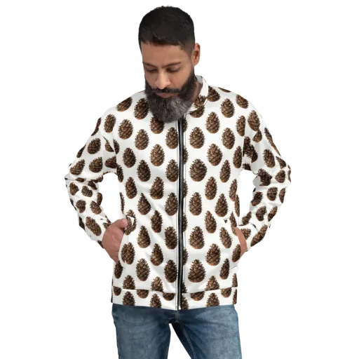 Pinecone Poise on a Bomber Jacket