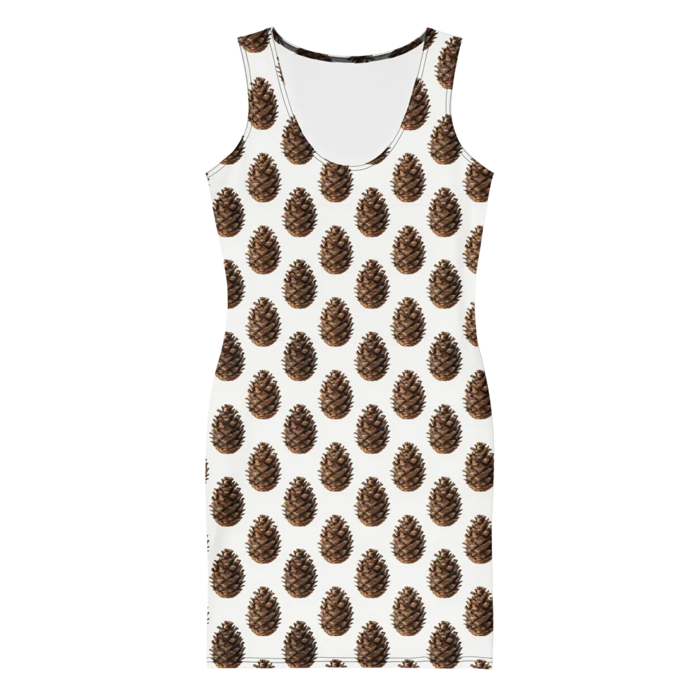 Pinecone Poise on Bodycon Dress — Front
