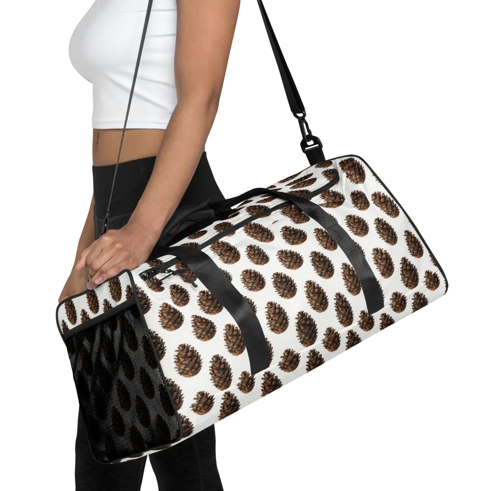 Pinecone Poise on Duffle Bag — Front