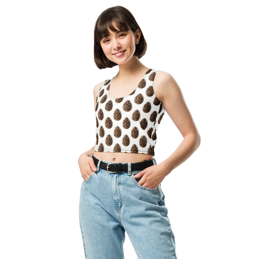 Pinecone Poise on Crop Top — Front
