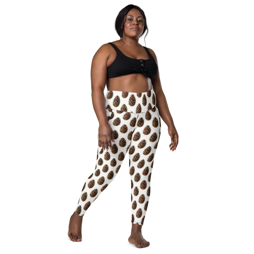 Pinecone Poise on Leggings with Pockets — Front