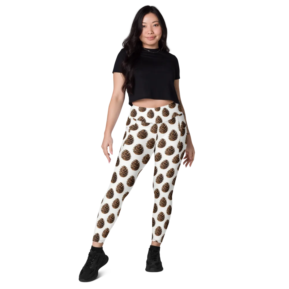 Pinecone Poise on Leggings with Pockets — Front