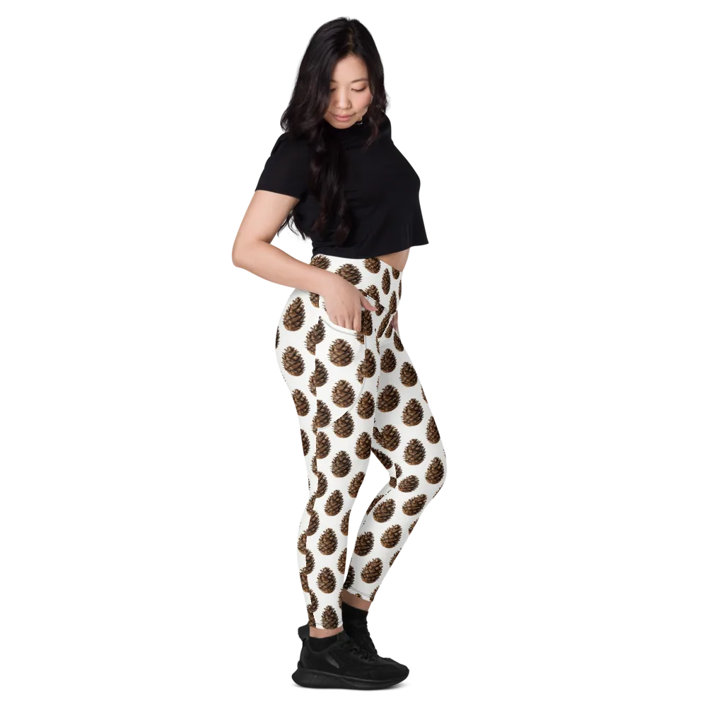 Pinecone Poise on Leggings with Pockets — Right