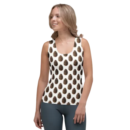 Pinecone Poise on a Women's Tank Top