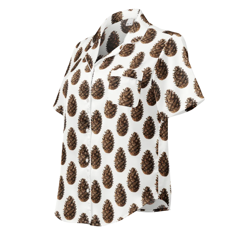 Pinecone Poise on Women's Short Sleeve Pajama Top — Left Front