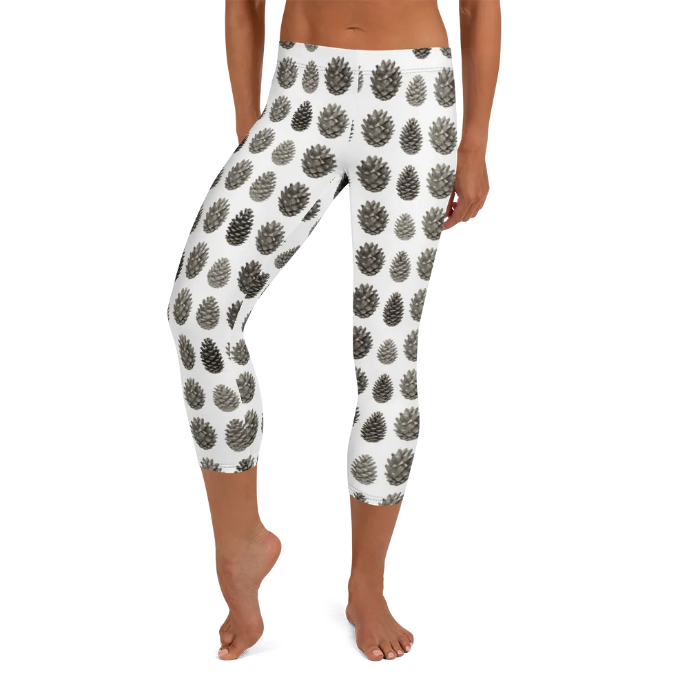 Winter Cone on Capri Leggings — Front