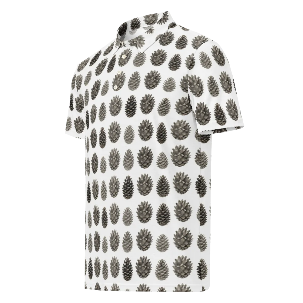 Winter Cone on Men's Slim Fit Polo Shirt — Left Front
