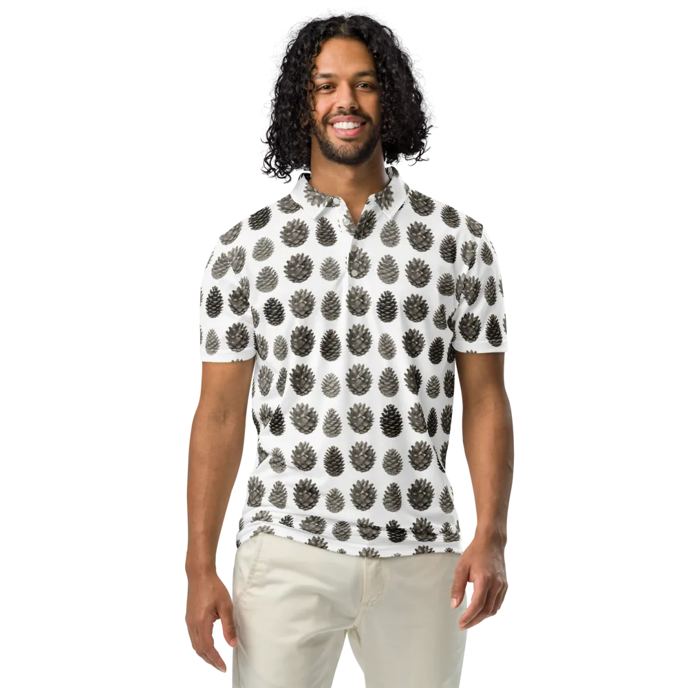Winter Cone on Men's Slim Fit Polo Shirt — Front