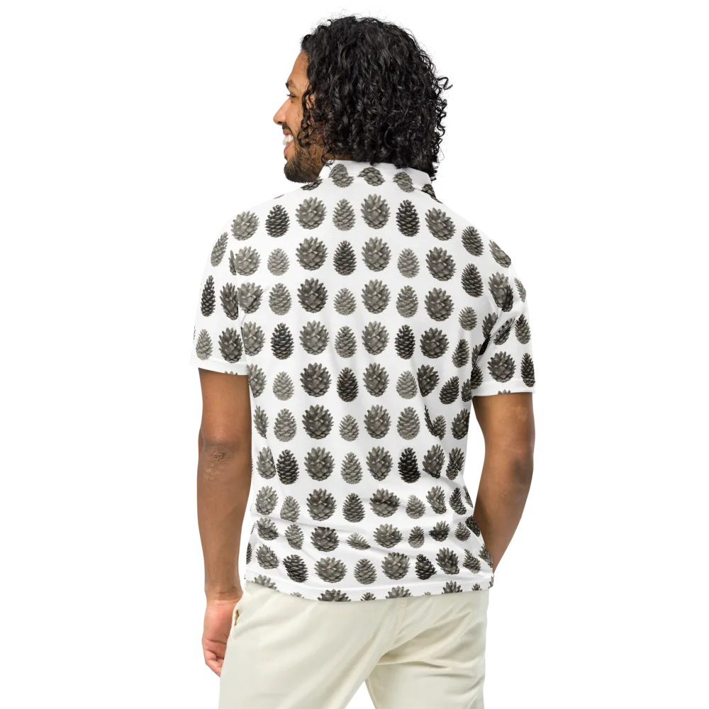 Winter Cone on Men's Slim Fit Polo Shirt — Back