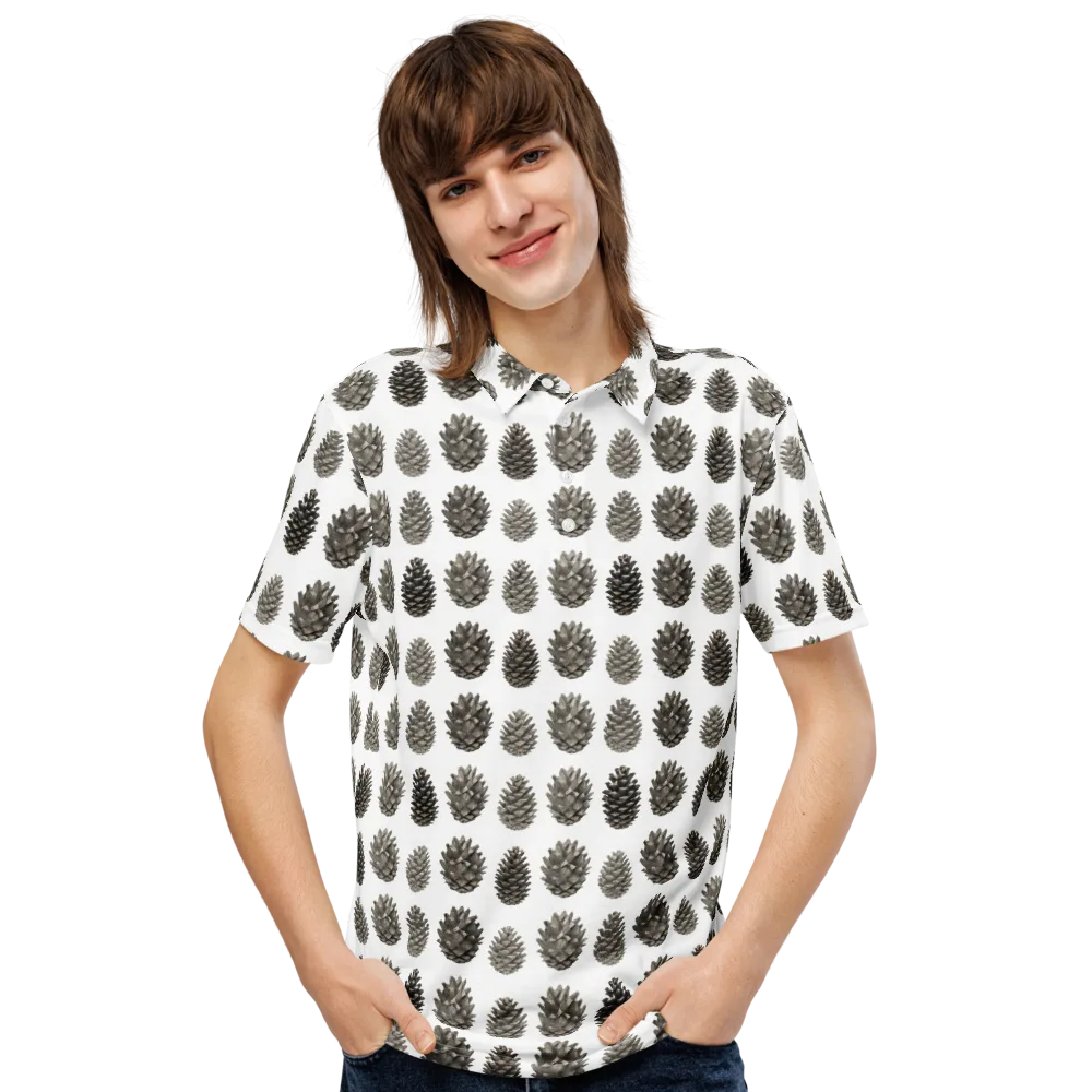 Winter Cone on Men's Slim Fit Polo Shirt — Front
